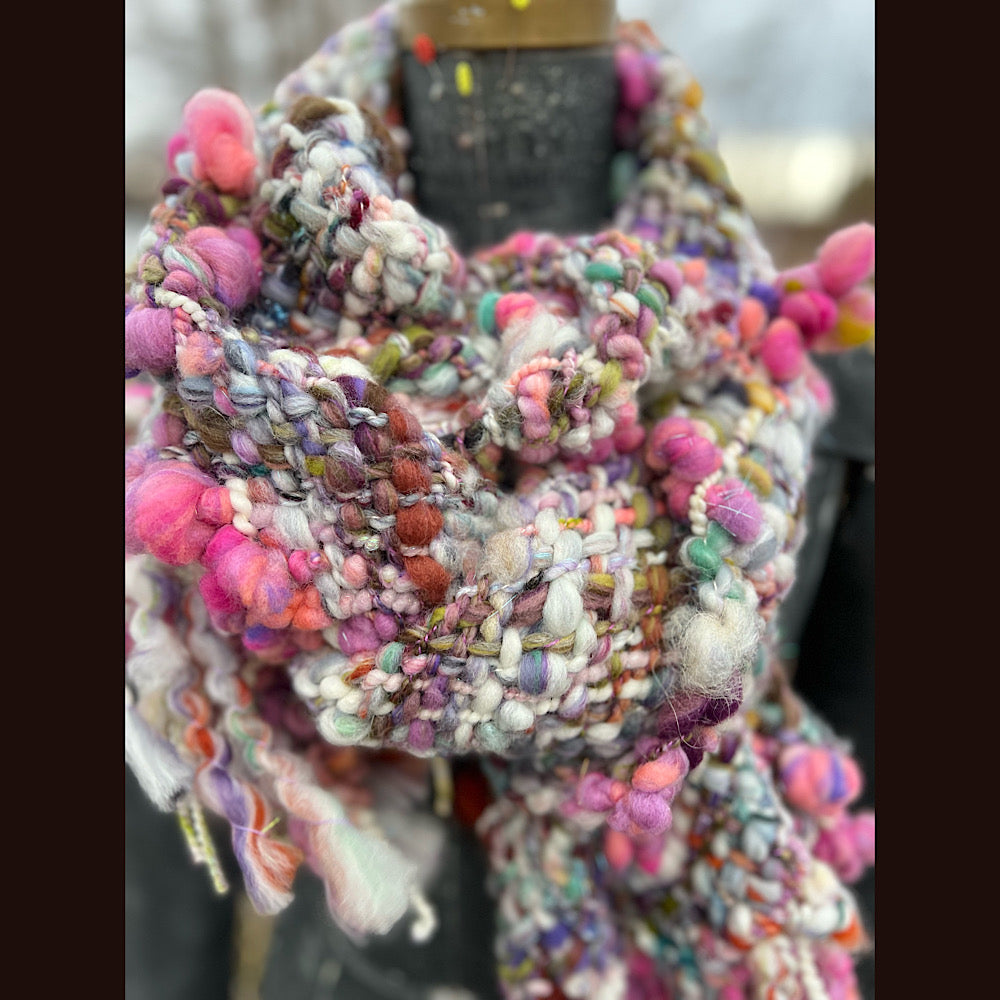 Spring Woven scarf 67” X 11”