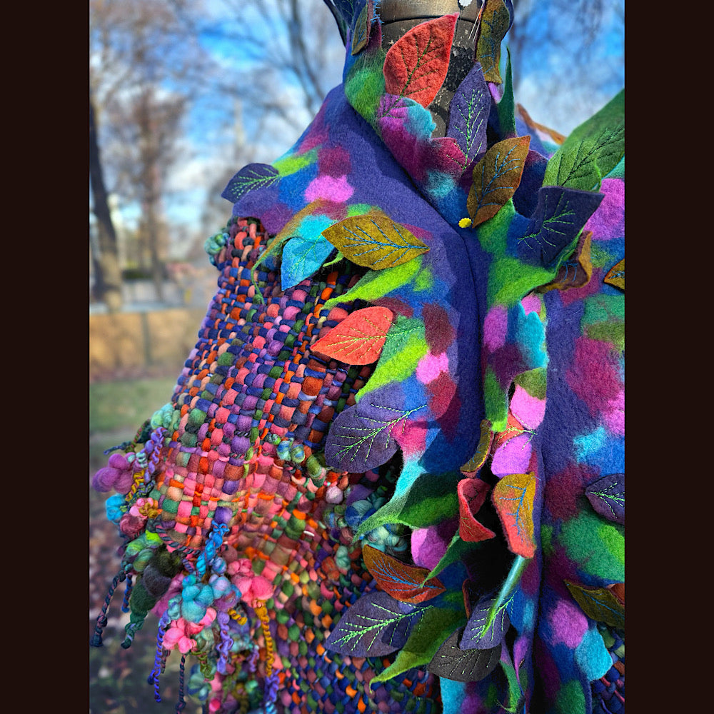 Handmade wool Felted Scarf 88”X 18”