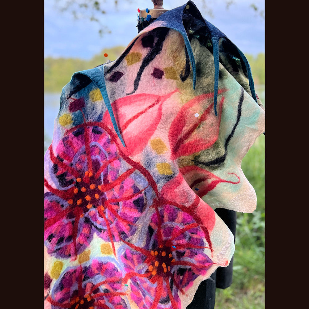 Felted Shawl 92” X 21”