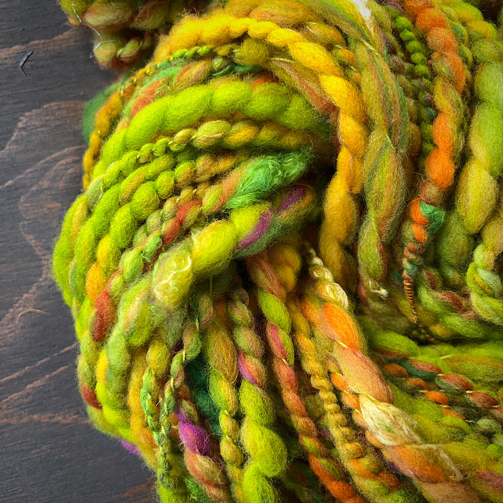 Bulky hand spun spiral for knitters 2 oz 36 yards