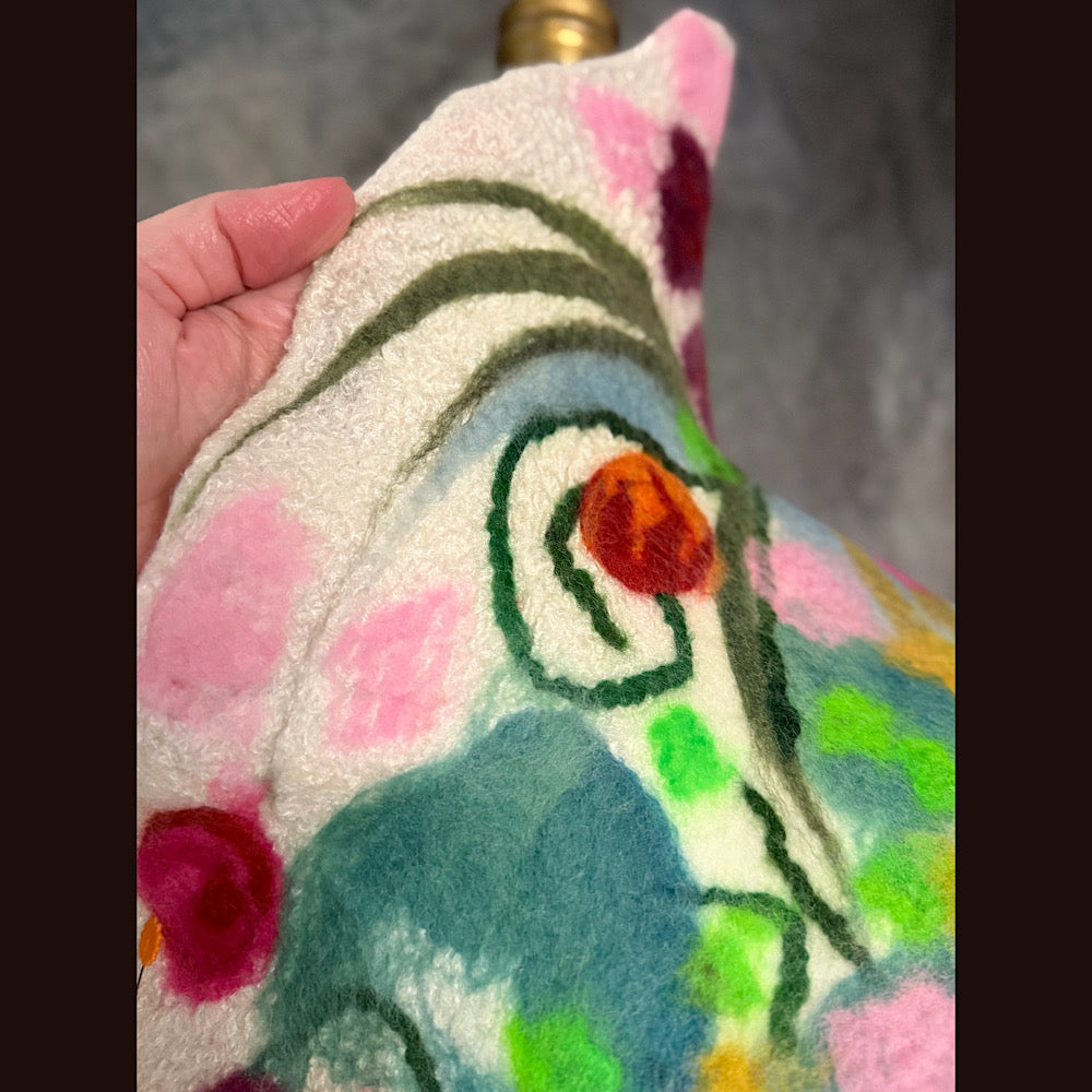 OOAK Handmade wool Felted Scarf 81” X 14” Original art work