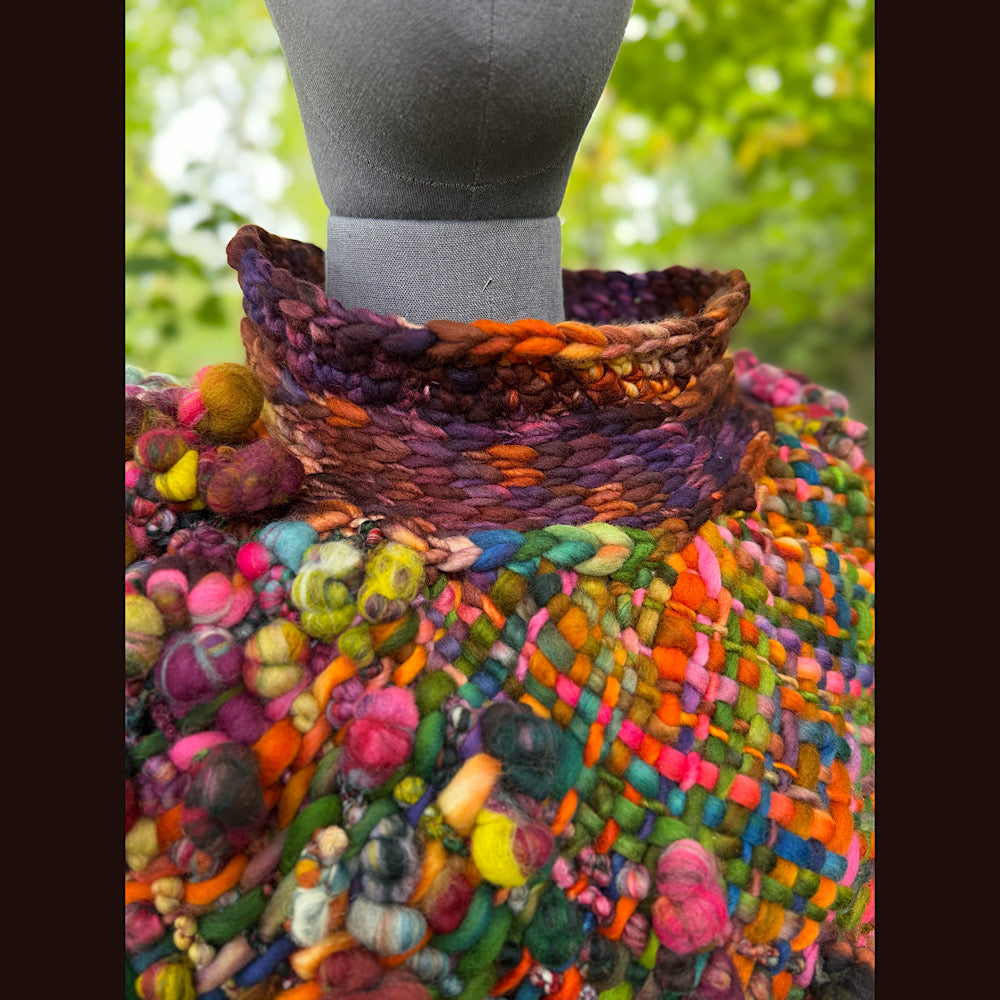 OOAK Hand woven wool handmade Scarf shawlette