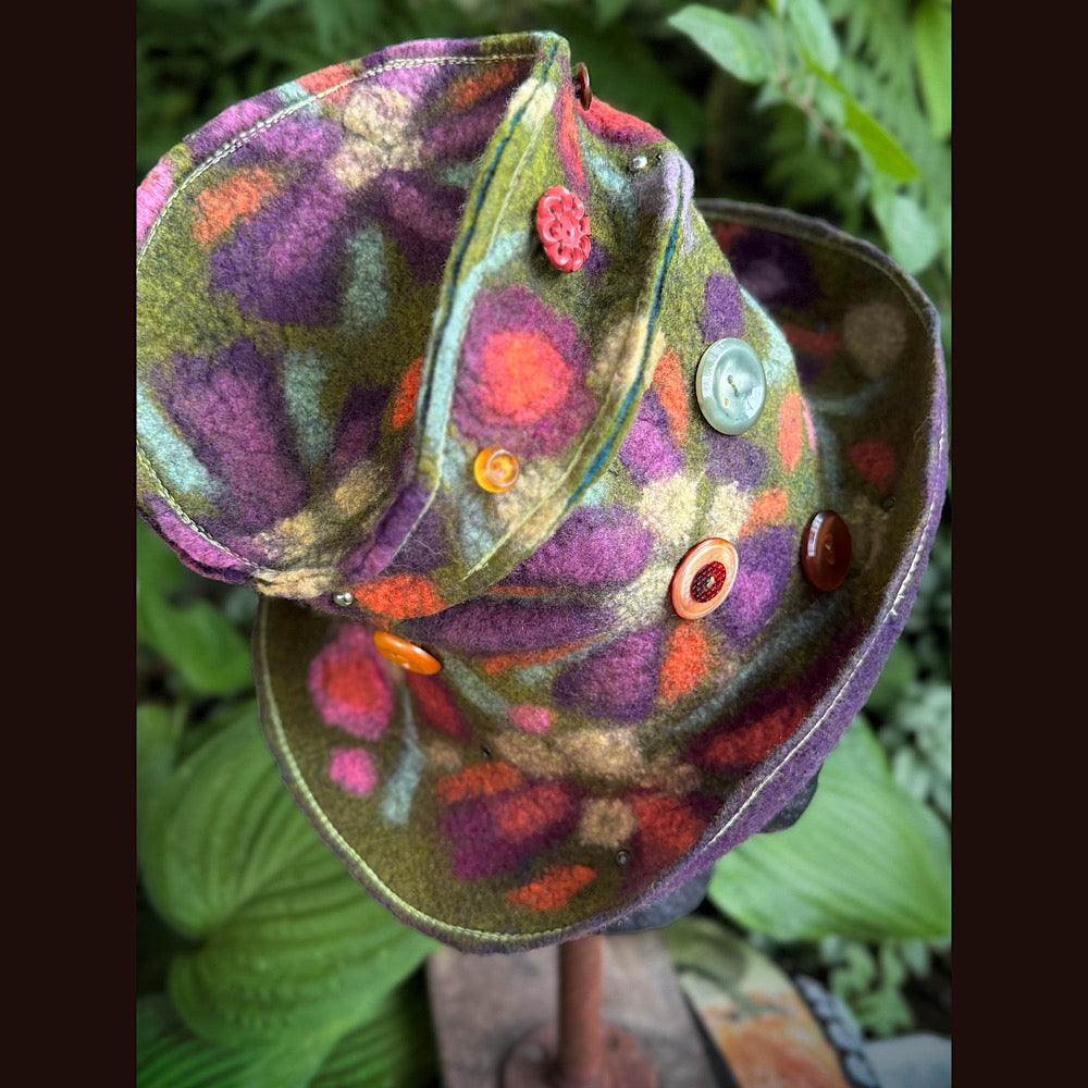 OOAK Handmade wool Felted hat 22” small