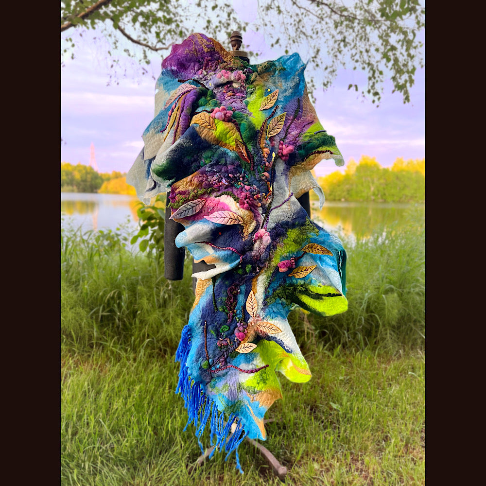 Felted Shawl 74”X 27”