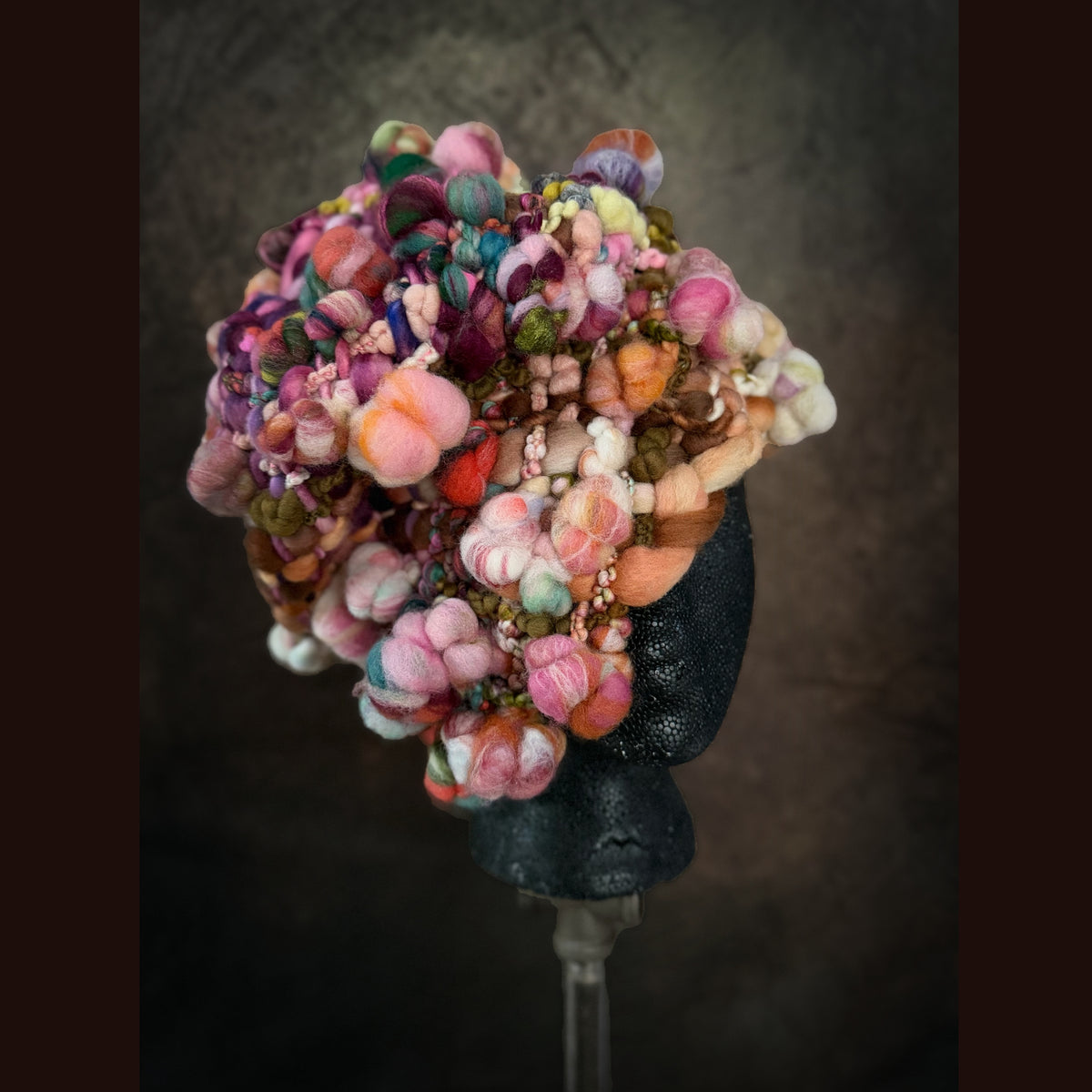 OOAK Handmade wool Woven hat 23.5” medium large