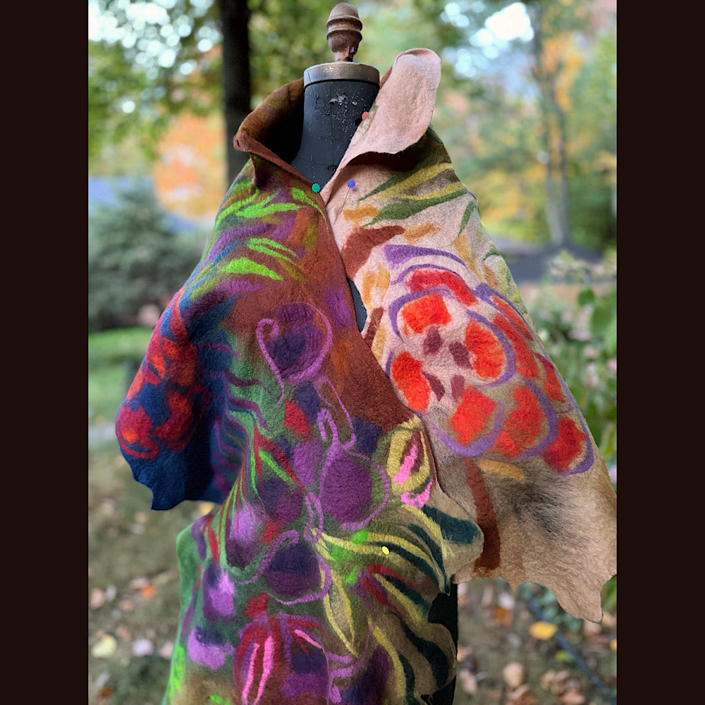 Handmade Felted Wool Scarf 80” X 22”