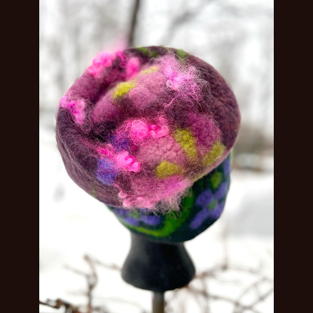 Felted slouchy toque hat medium 23”