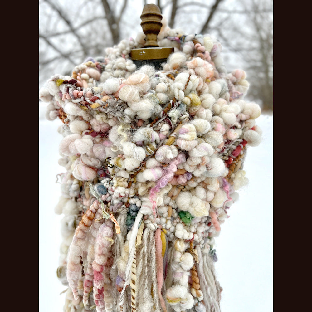 The Snow Rose Scarf 92” X 10”  1.2 pound