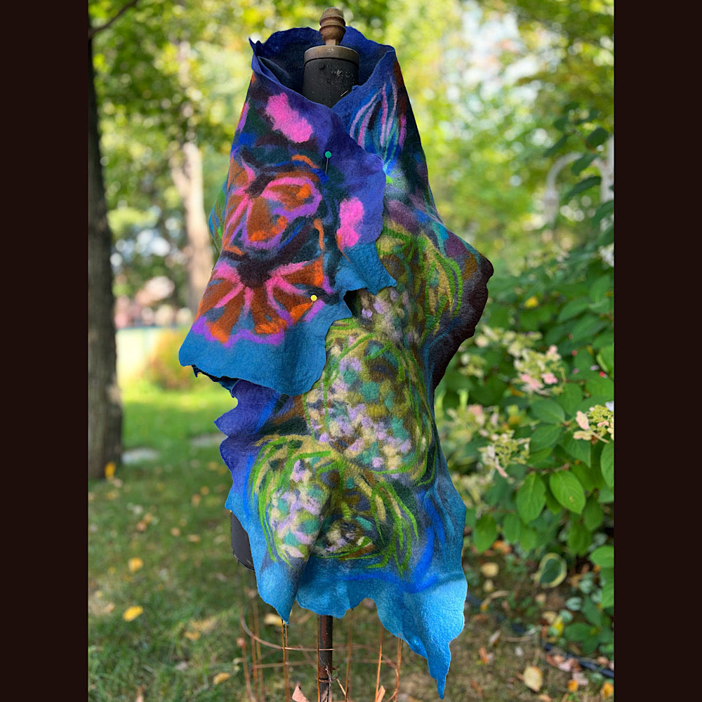 Felted Wool Scarf 70” X 23”