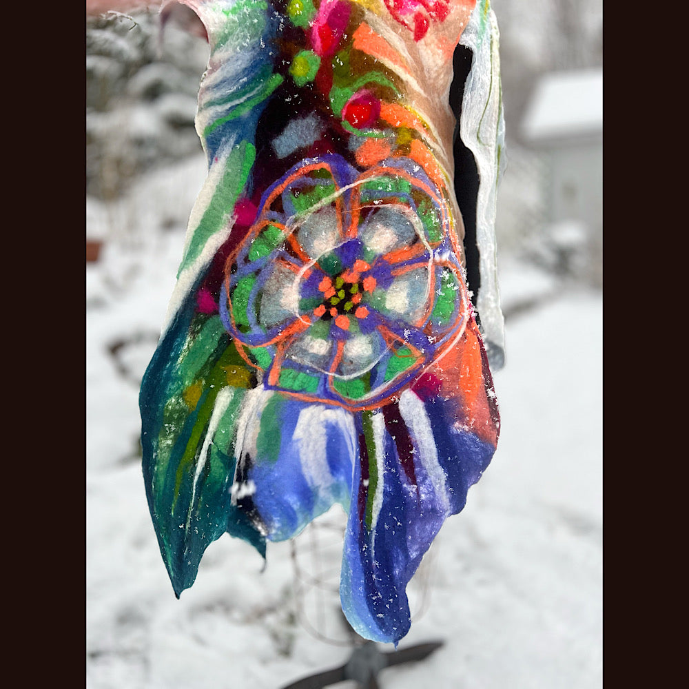 Rose Felted Shawl 84” X 21”