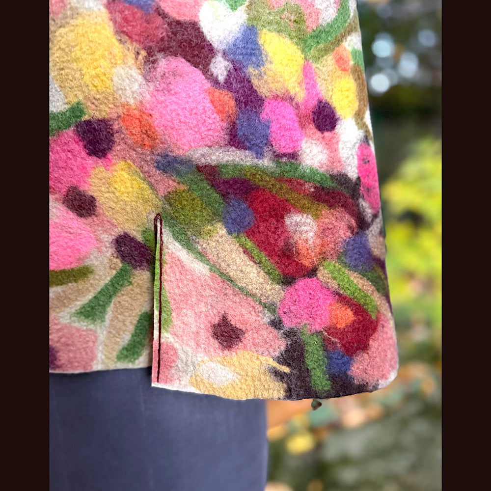 OOAK Handmade wool Felted Capelette 26” X 21” Original art work