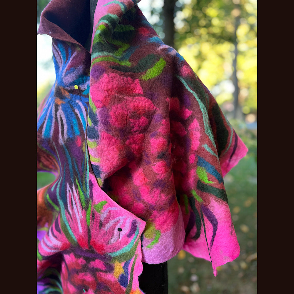 Handmade Felted wool Scarf 82” X 24”