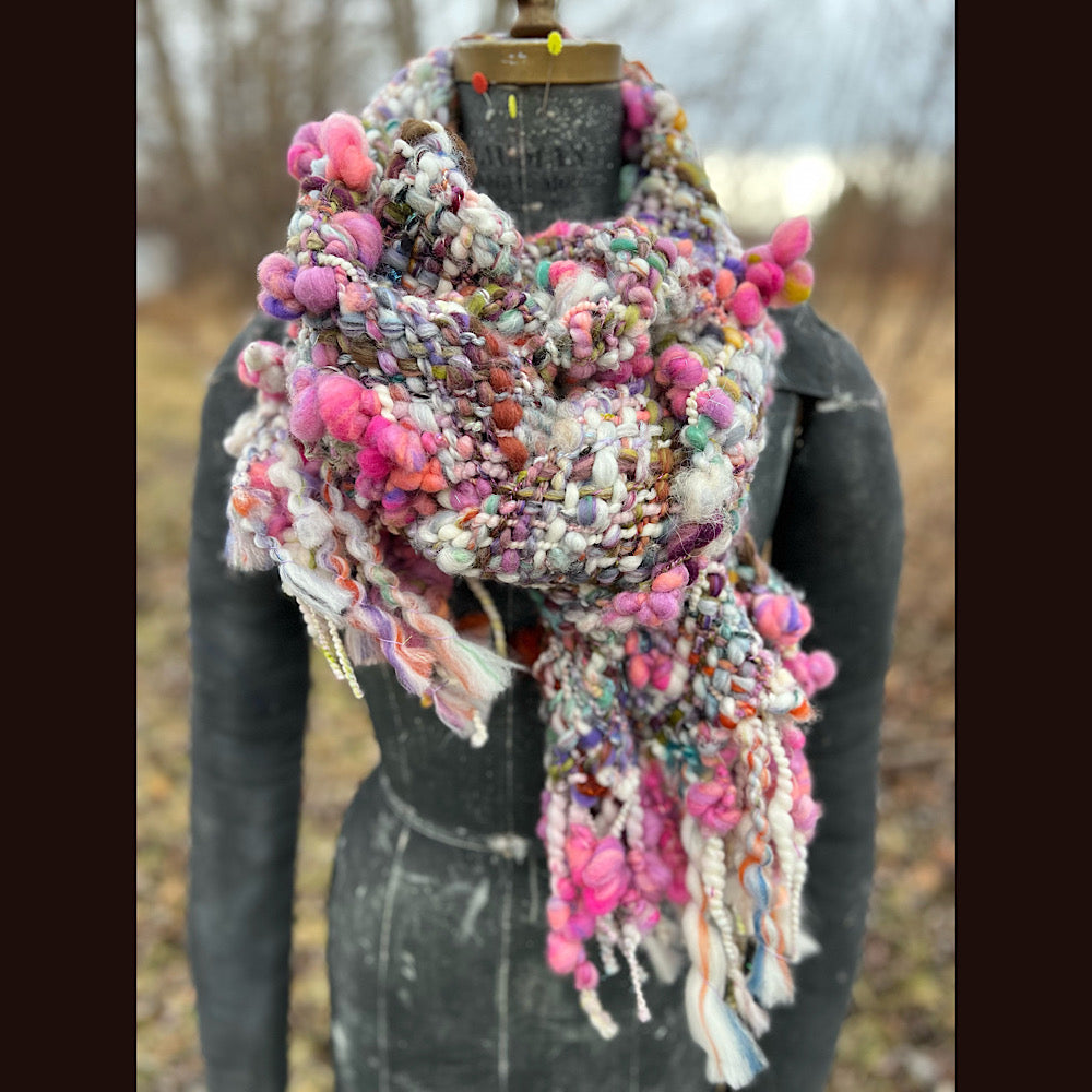 Spring Woven scarf 67” X 11”