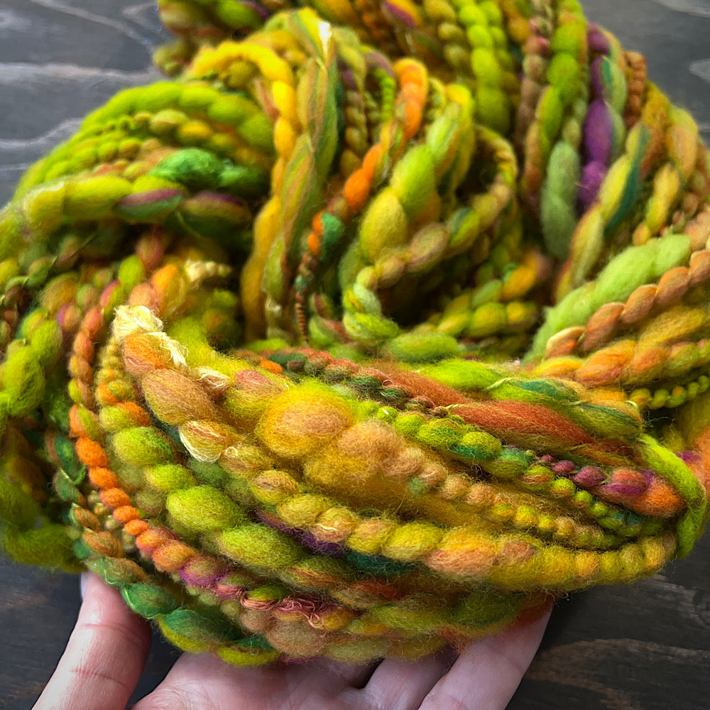 Bulky hand spun spiral for knitters 2 oz 36 yards