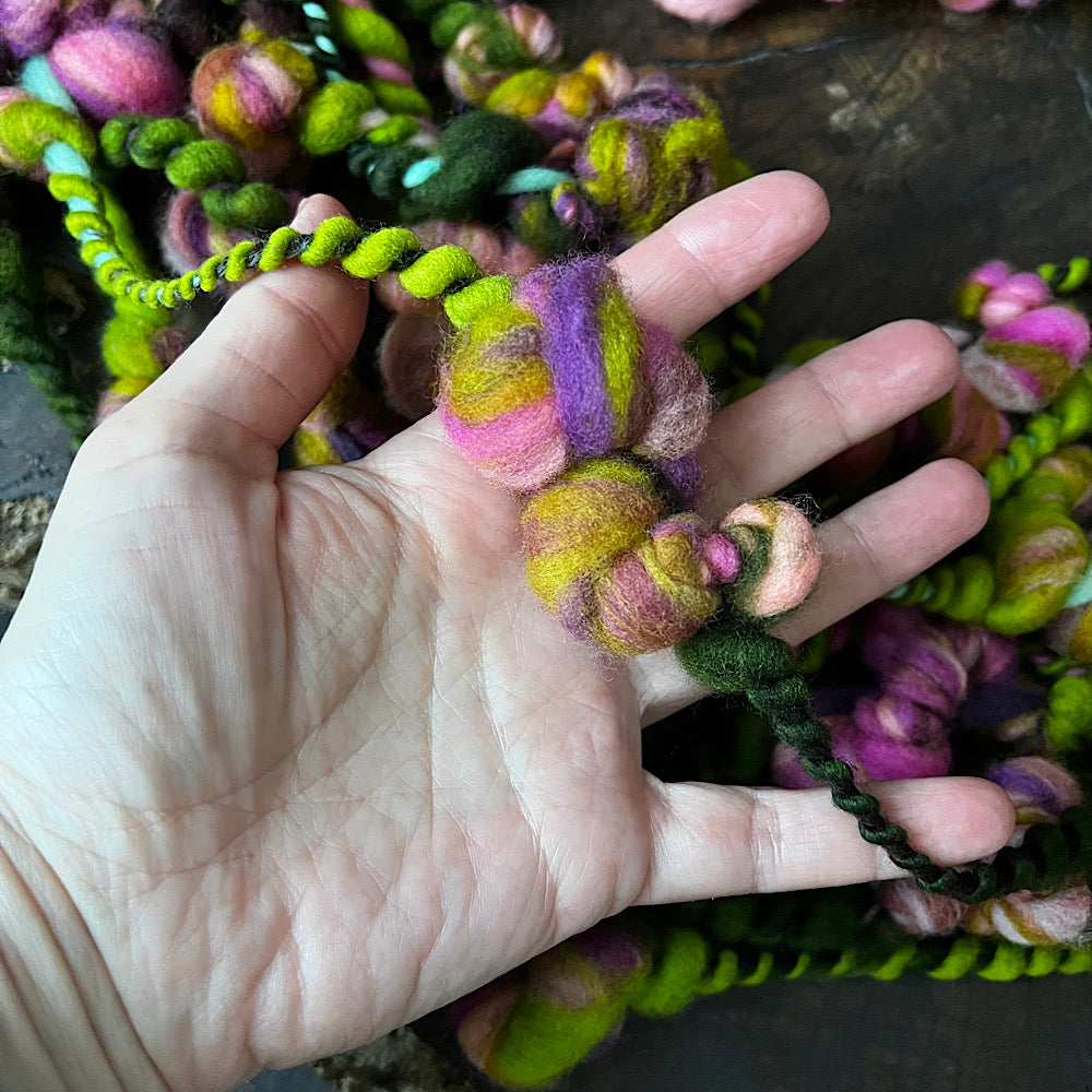 Rose buds art yarn for weavers