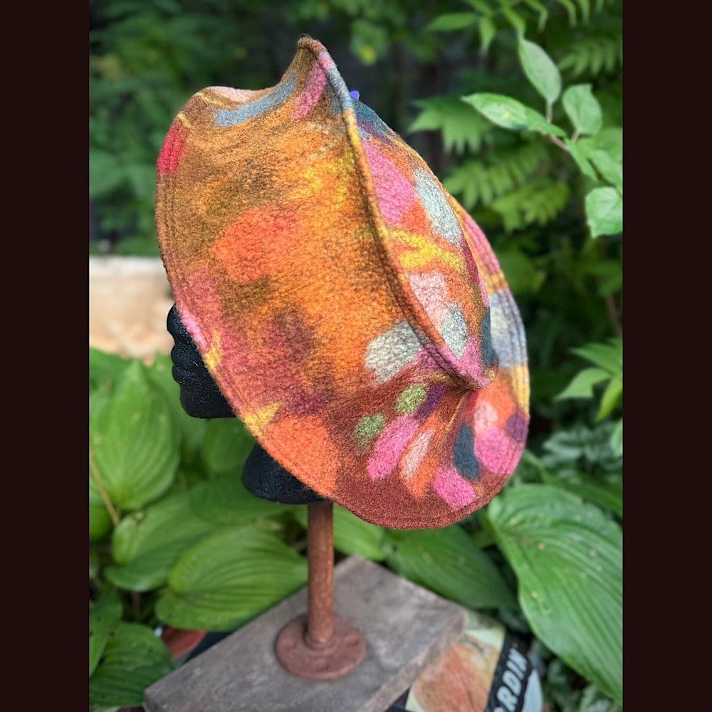 OOAK Handmade wool Felted hat 23” 3/4 medium large