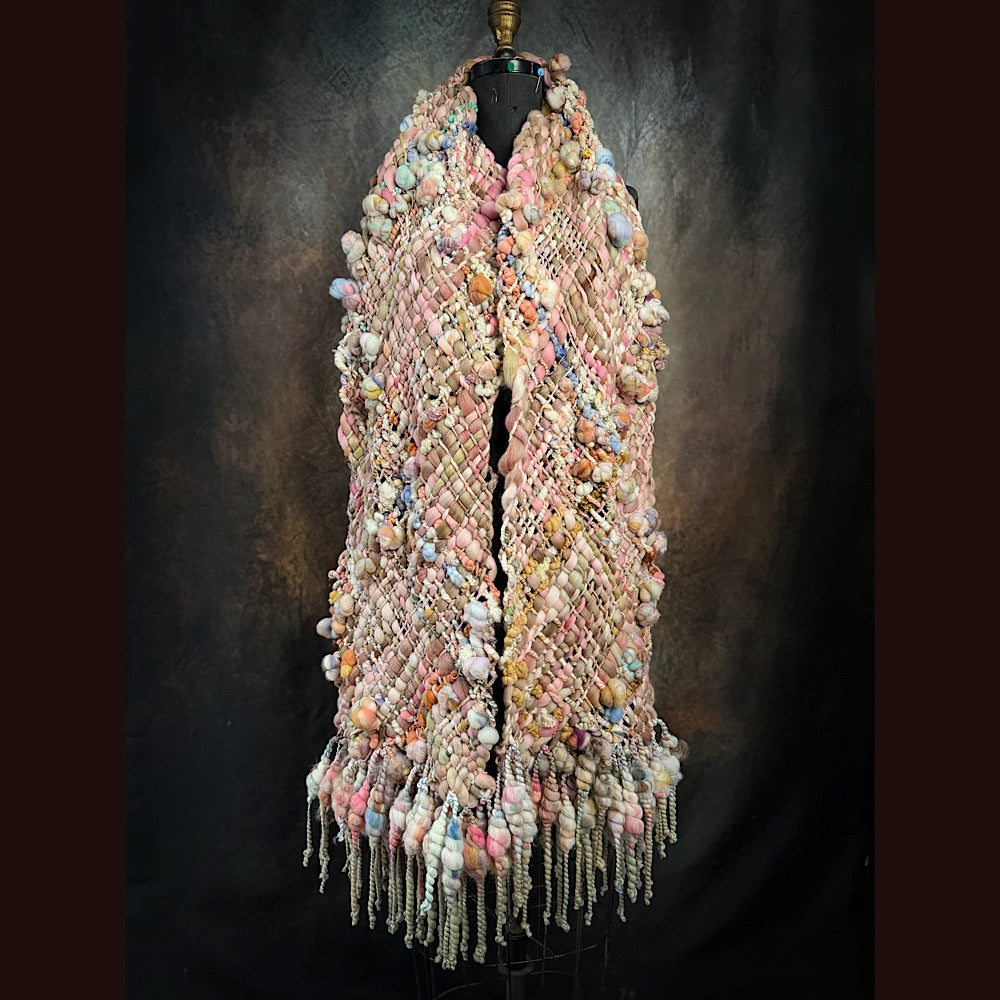 Handmade wool Woven Scarf 90” X 11”