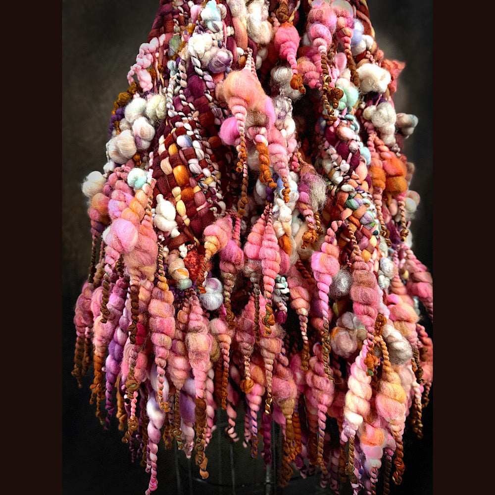 Handmade wool Woven Scarf 86” X 11”