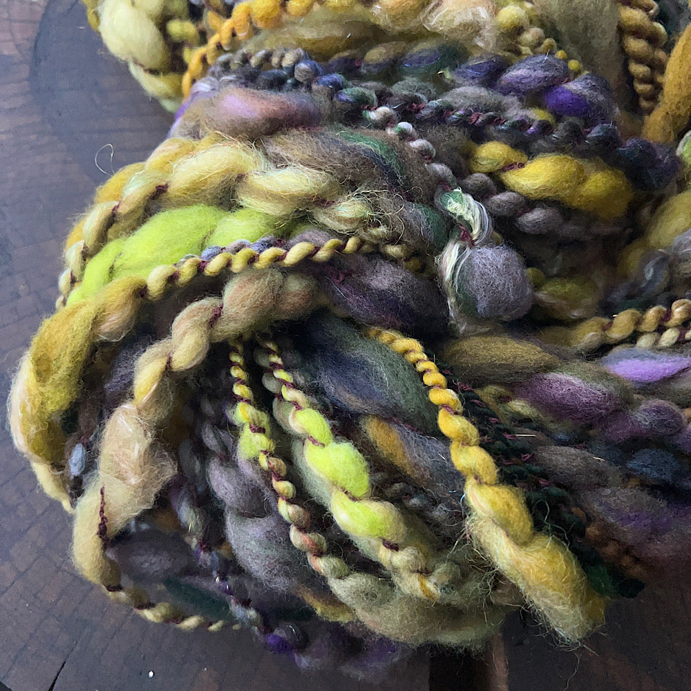 Hand spun spiral yarn 2.4 oz
