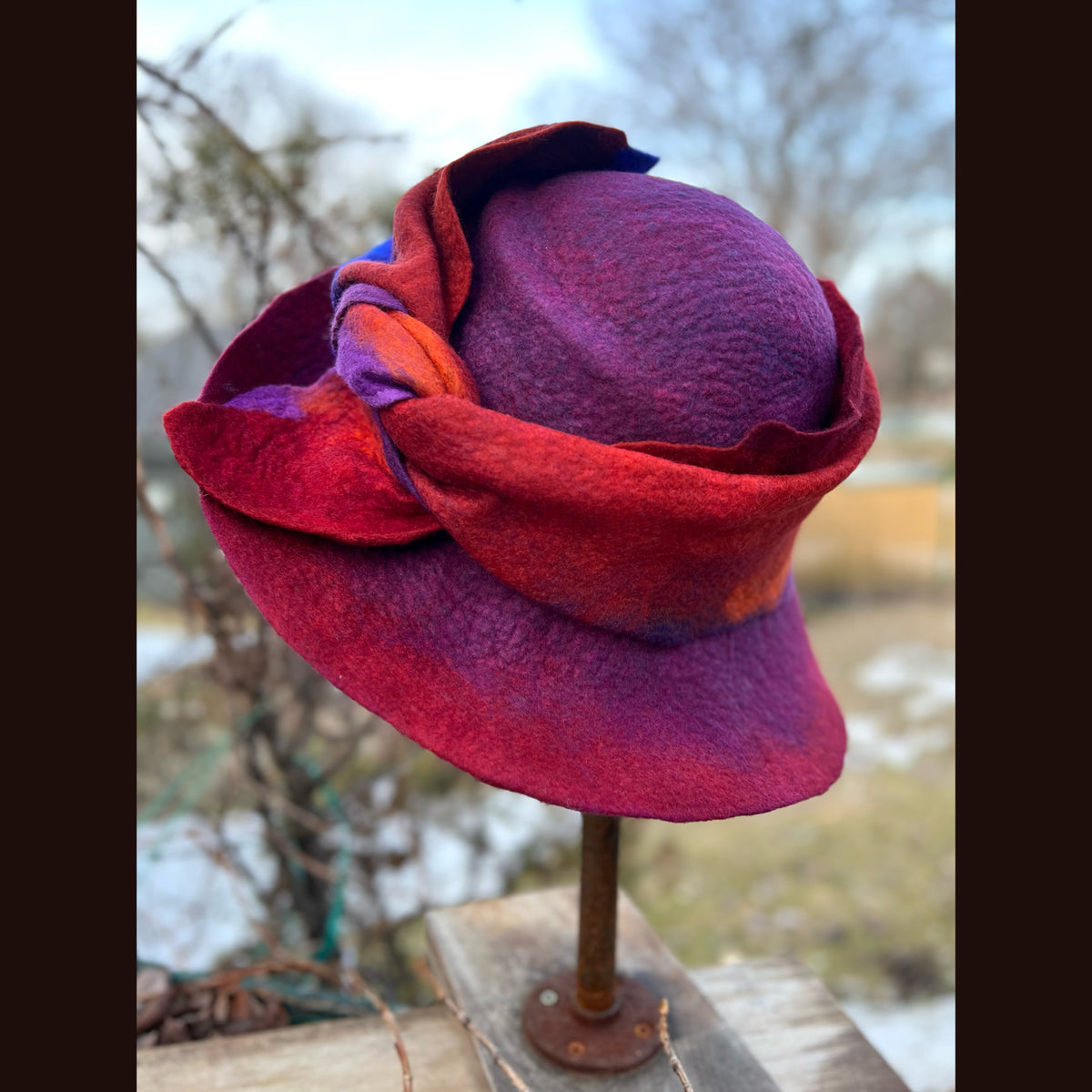 Felted hat with 24” large