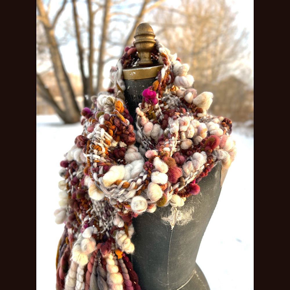 Sucre à la crème (cream and sugar) - Woven scarf- 66” X 10”