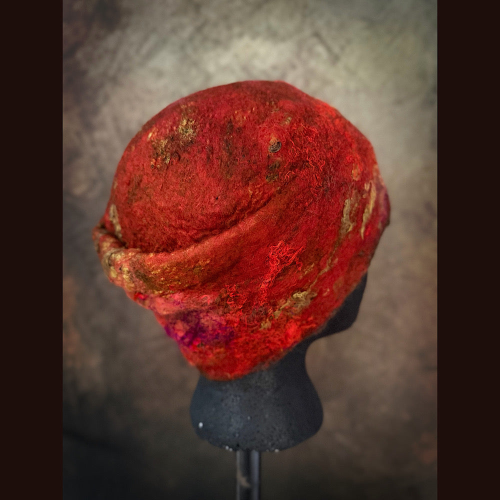 OOAK Handmade wool Felted hat 23” small/medium