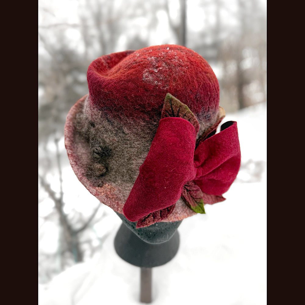 Handmade wool Felted hat 22”small