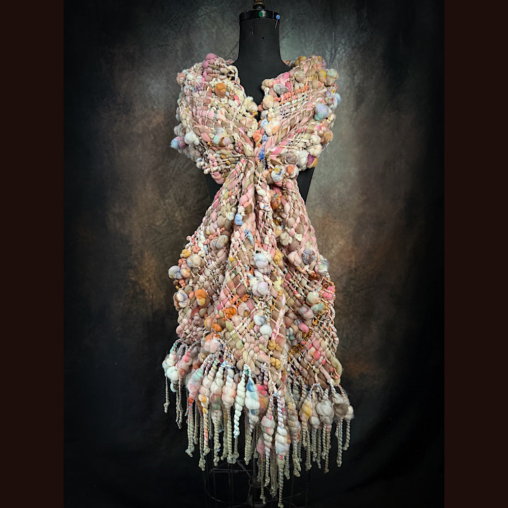 Handmade wool Woven Scarf 90” X 11”