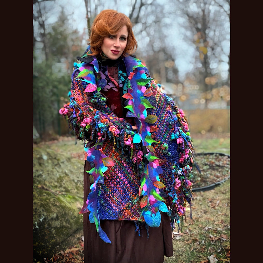 Handmade wool Felted Scarf 88”X 18”