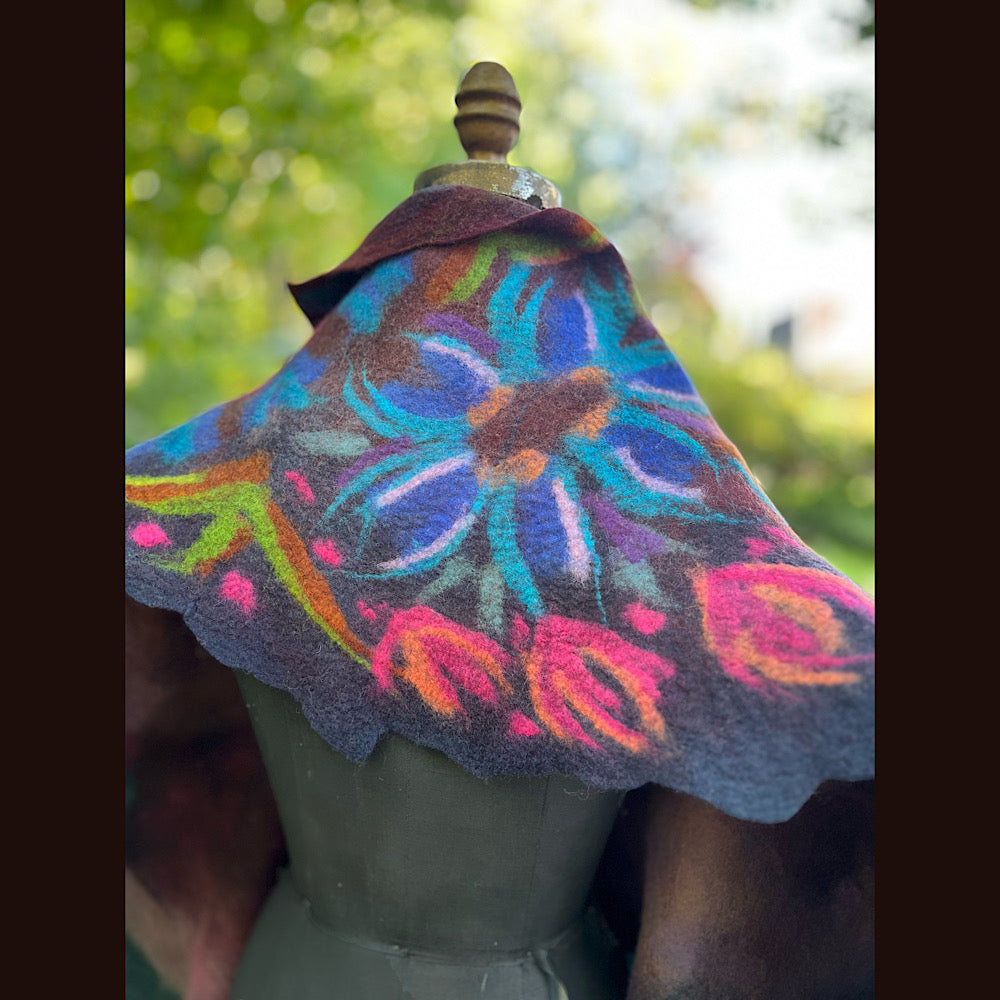 Handmade Felted Wool Scarf 74” X 29”