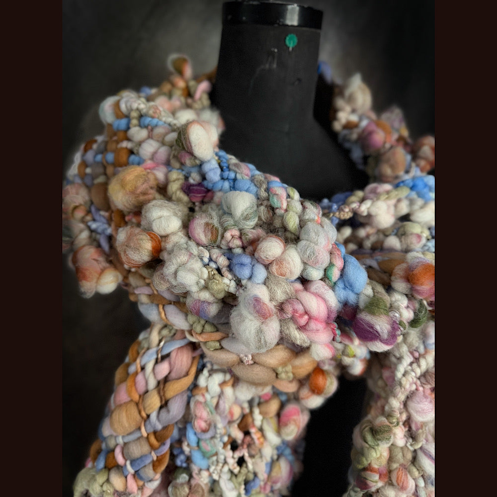 Handmade wool Woven Scarf 88” X 11”