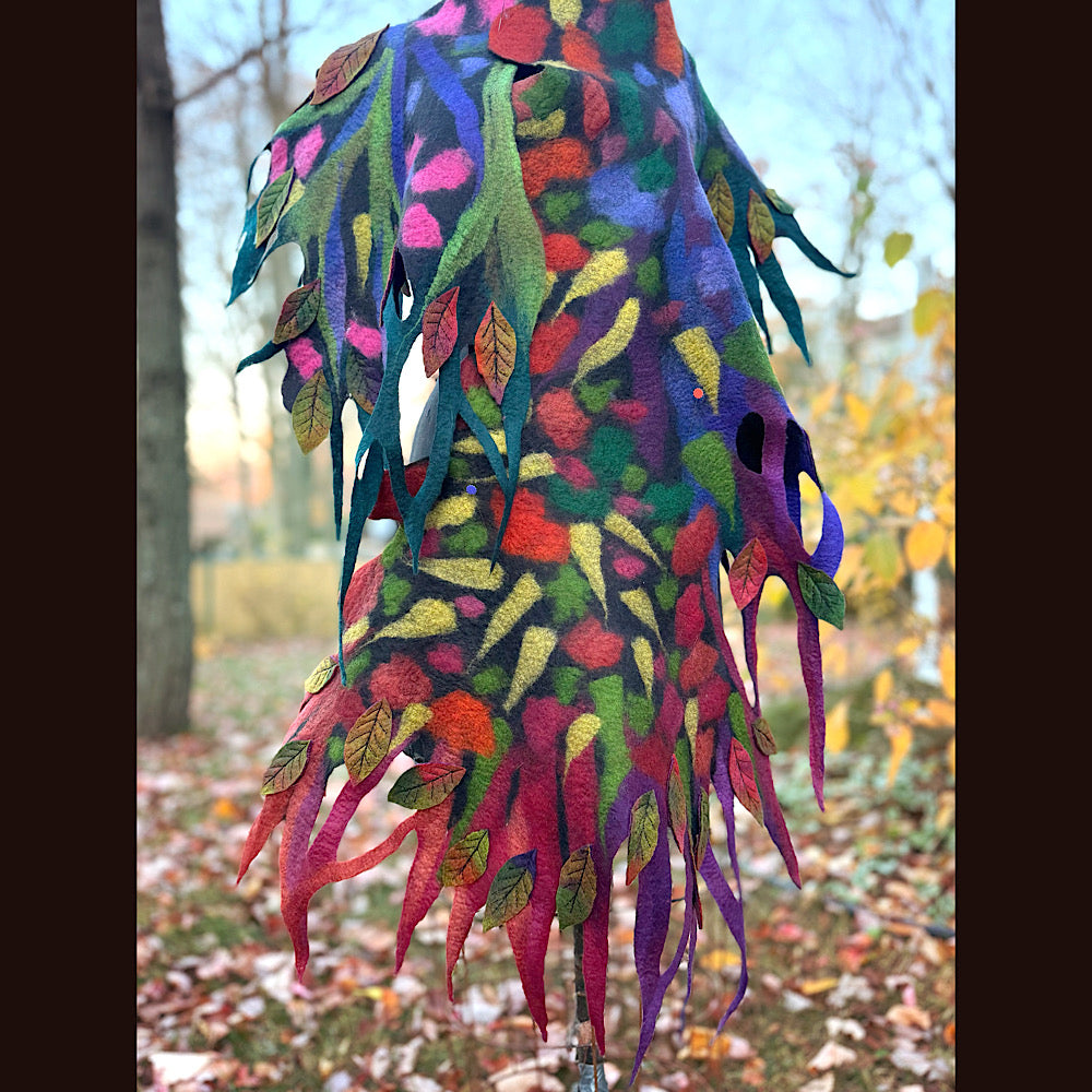 Handmade wool Felted Scarf 86 X 24”