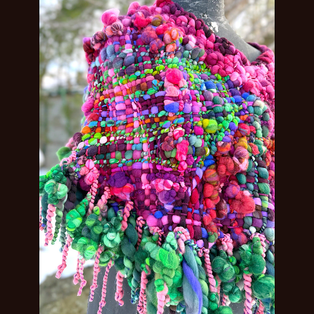 Handmade wool Woven Scarf shawlette