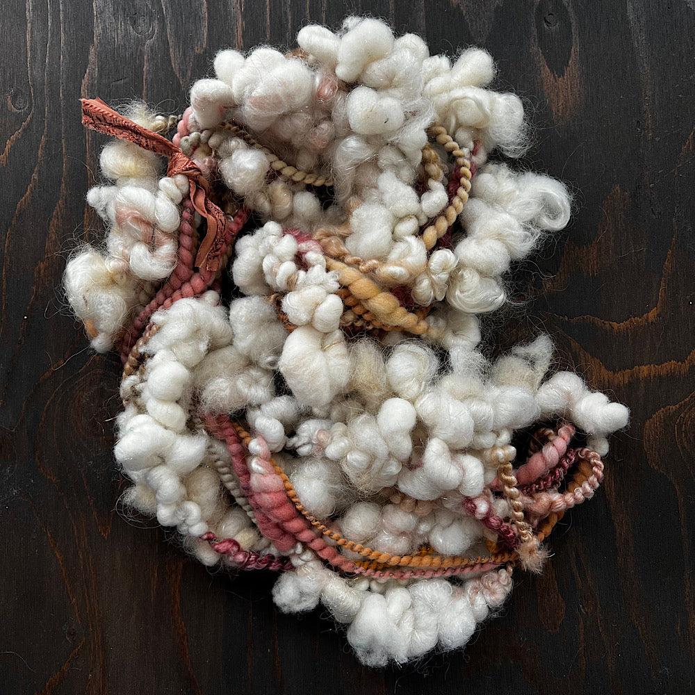 Very Large lot of 6 skeins of art yarn for weaving  20.4 oz / 1.2 pound