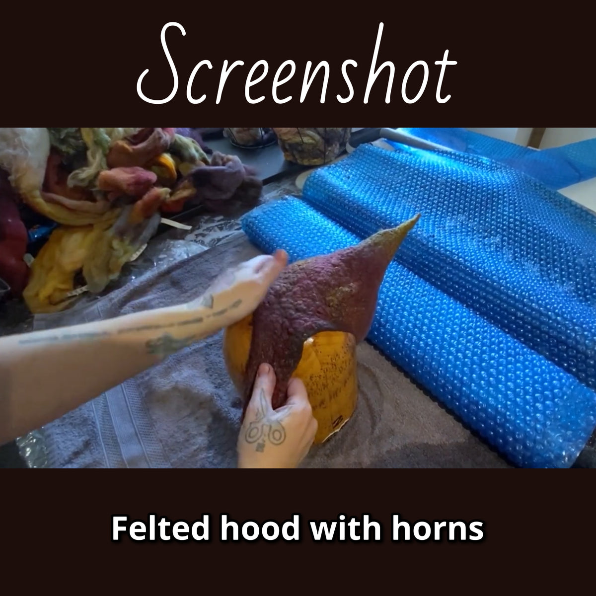 How to felt a hood with horns video tutorial