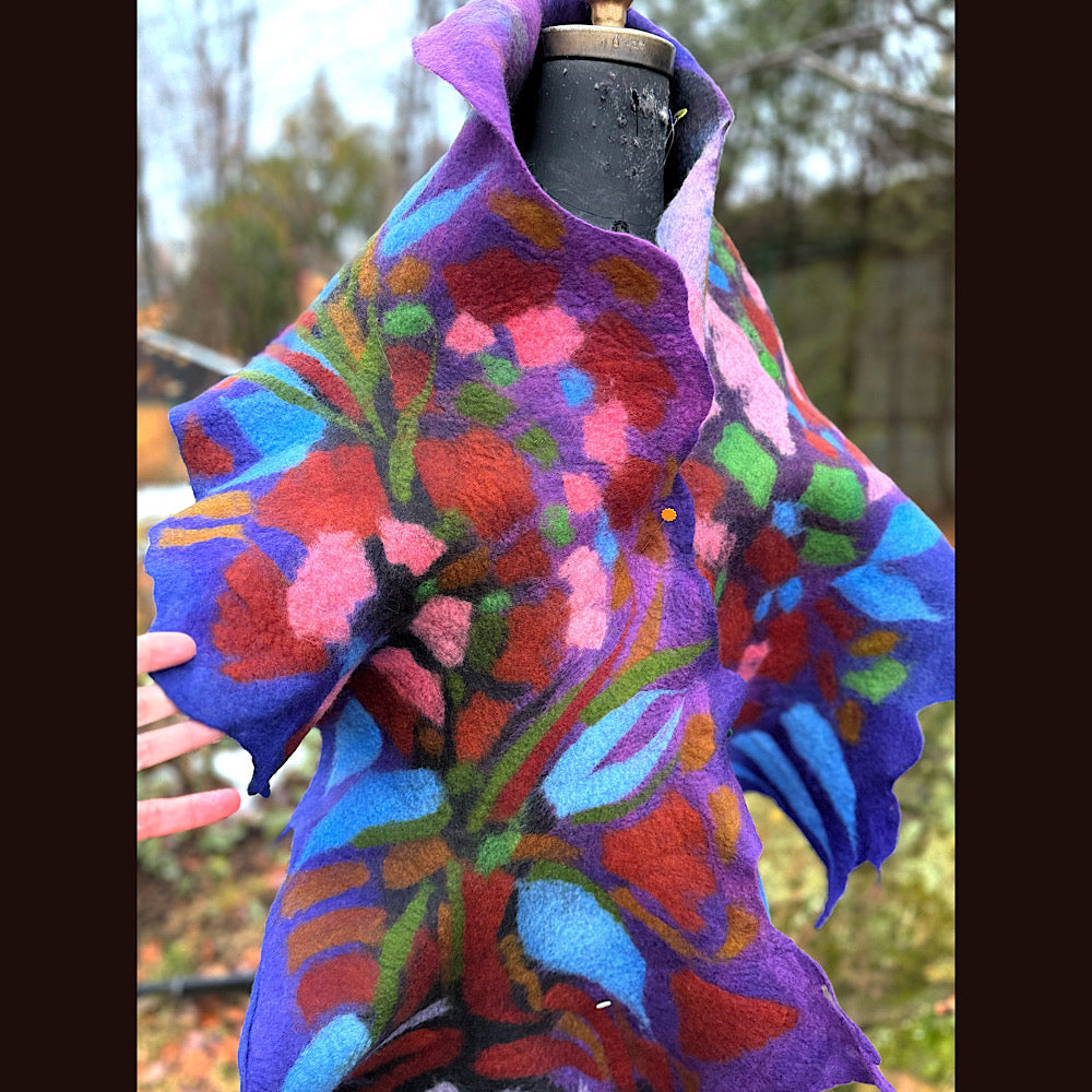 Handmade wool Felted Scarf 80” X 19”