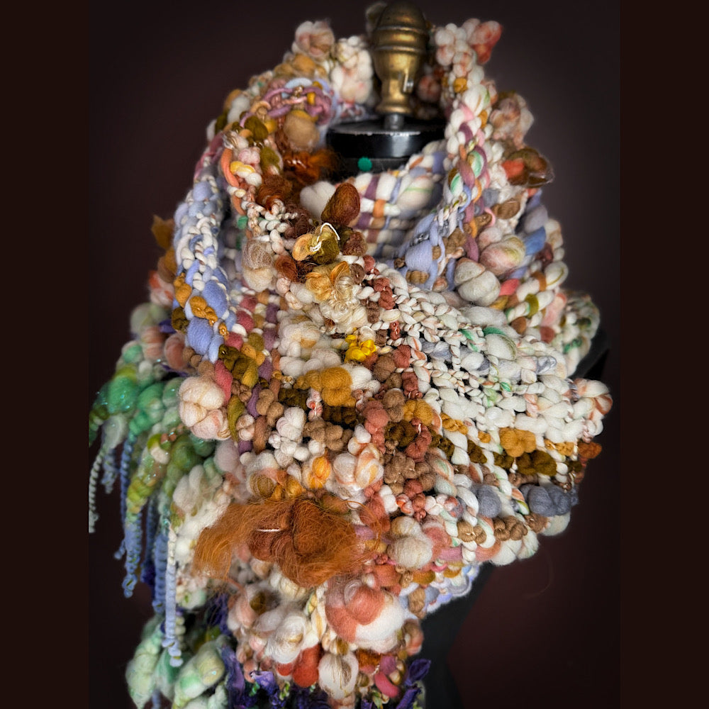 Handmade wool Woven Scarf 84” X 12”