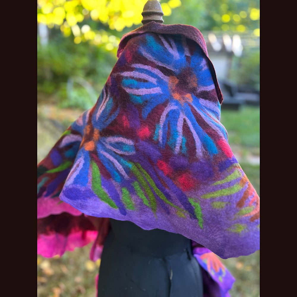 Handmade Felted wool Scarf 82” X 24”