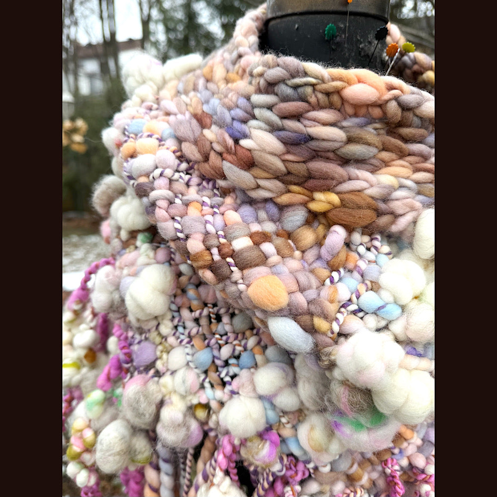 Handmade wool Woven Scarf shawlette 19”X 20”