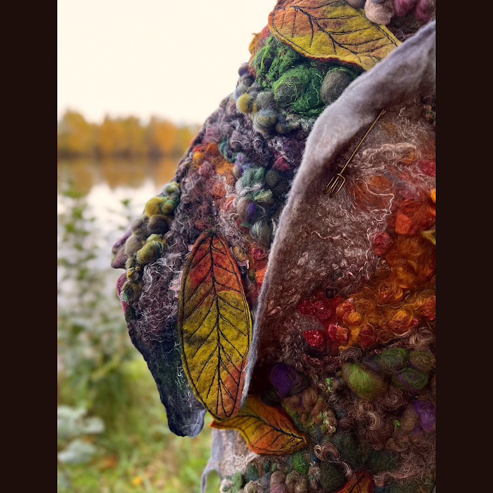 Appalachian trail felted shawl 56” X 22”