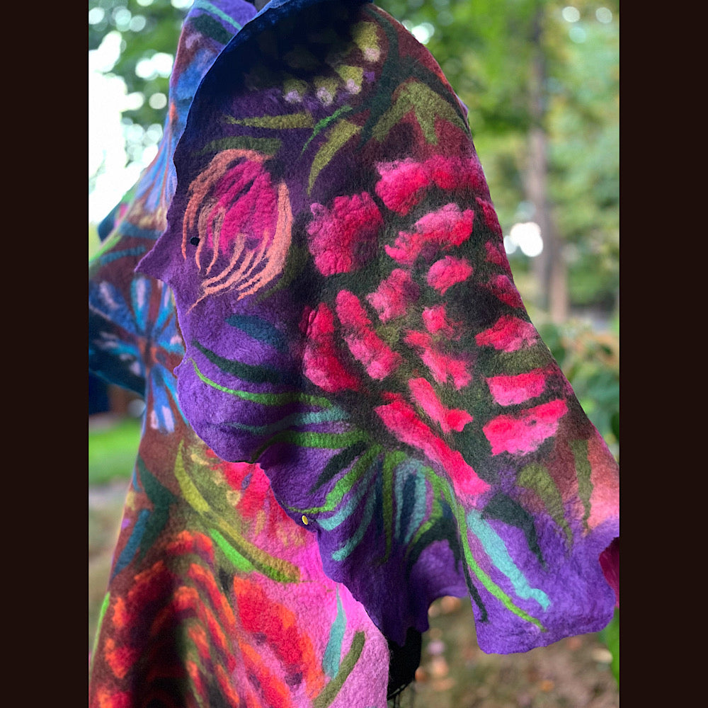 Handmade Felted wool Scarf 86” X 26”