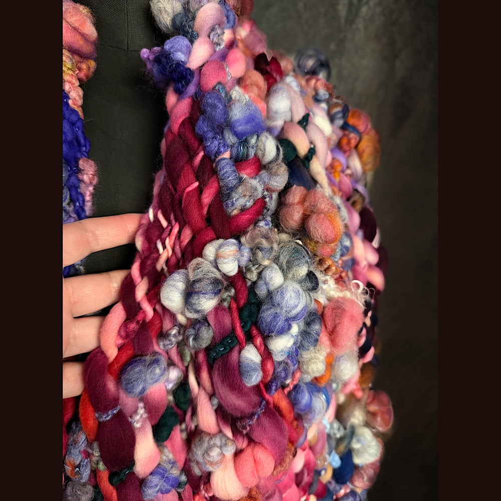 Handmade wool Woven Scarf 88” X 11”