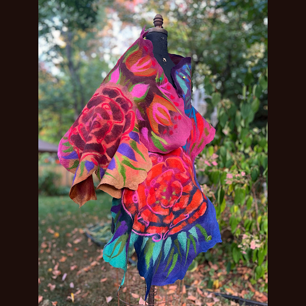 Handmade Felted Wool Scarf 74” X 29”