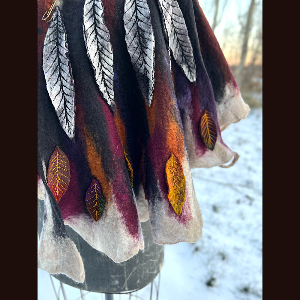 Première neige felted scarf 63” X 20”