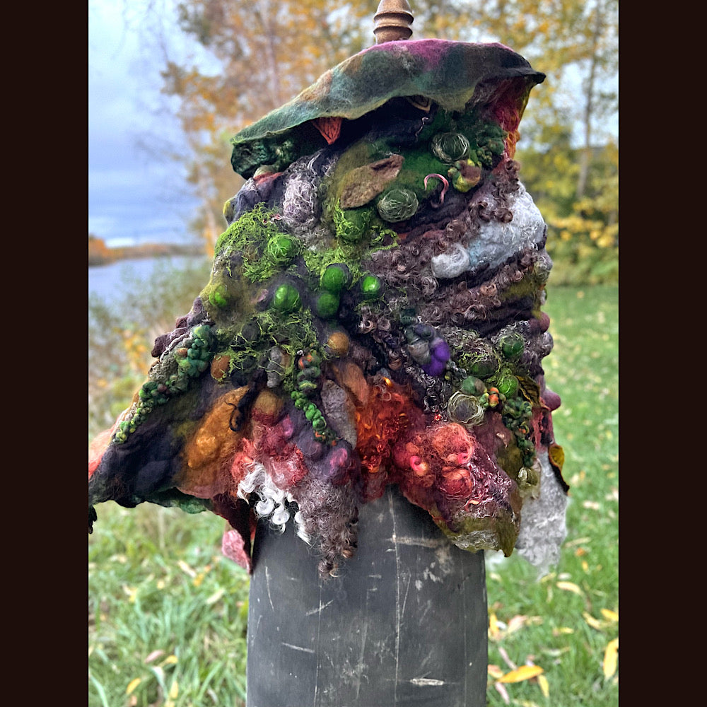 Reserved- Tundra felted shawl 78” X 22”- *this shawl has been extended *