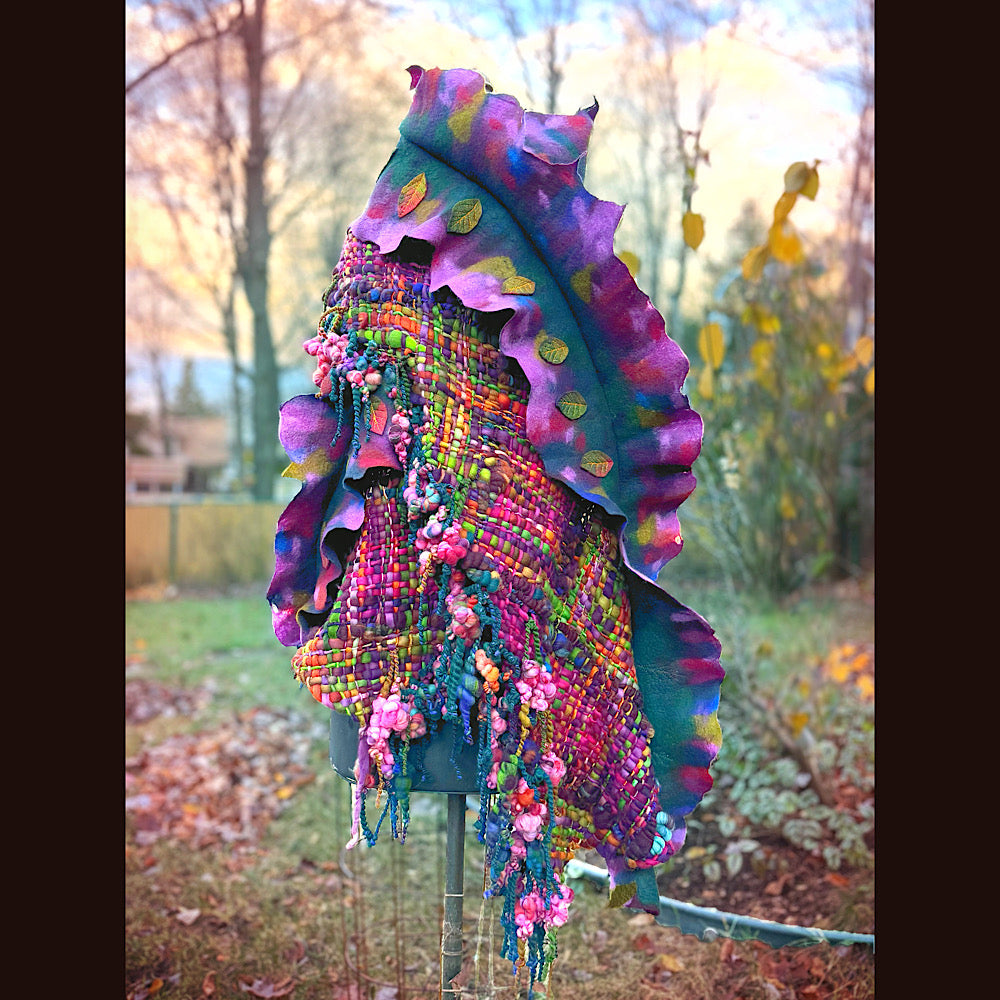 Handmade wool Felted Scarf 90” X 16”