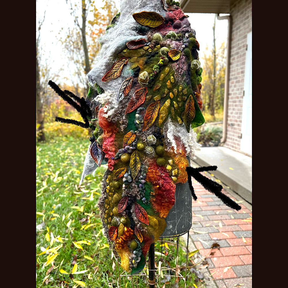 Reserved- Tundra felted shawl 78” X 22”- *this shawl has been extended *