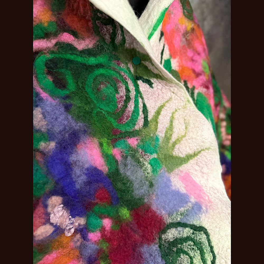 OOAK Handmade wool Felted Scarf 80” X 18”