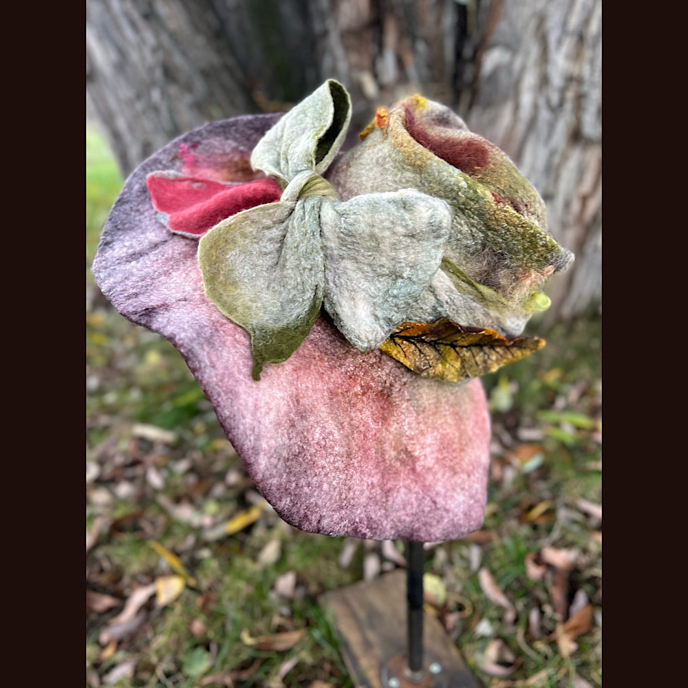 Felted top hat with bow 23” medium