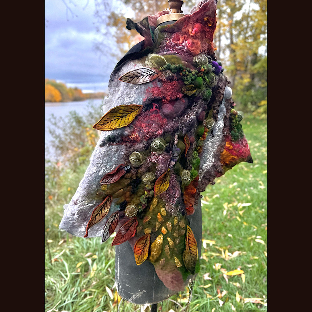 Reserved- Tundra felted shawl 78” X 22”- *this shawl has been extended *